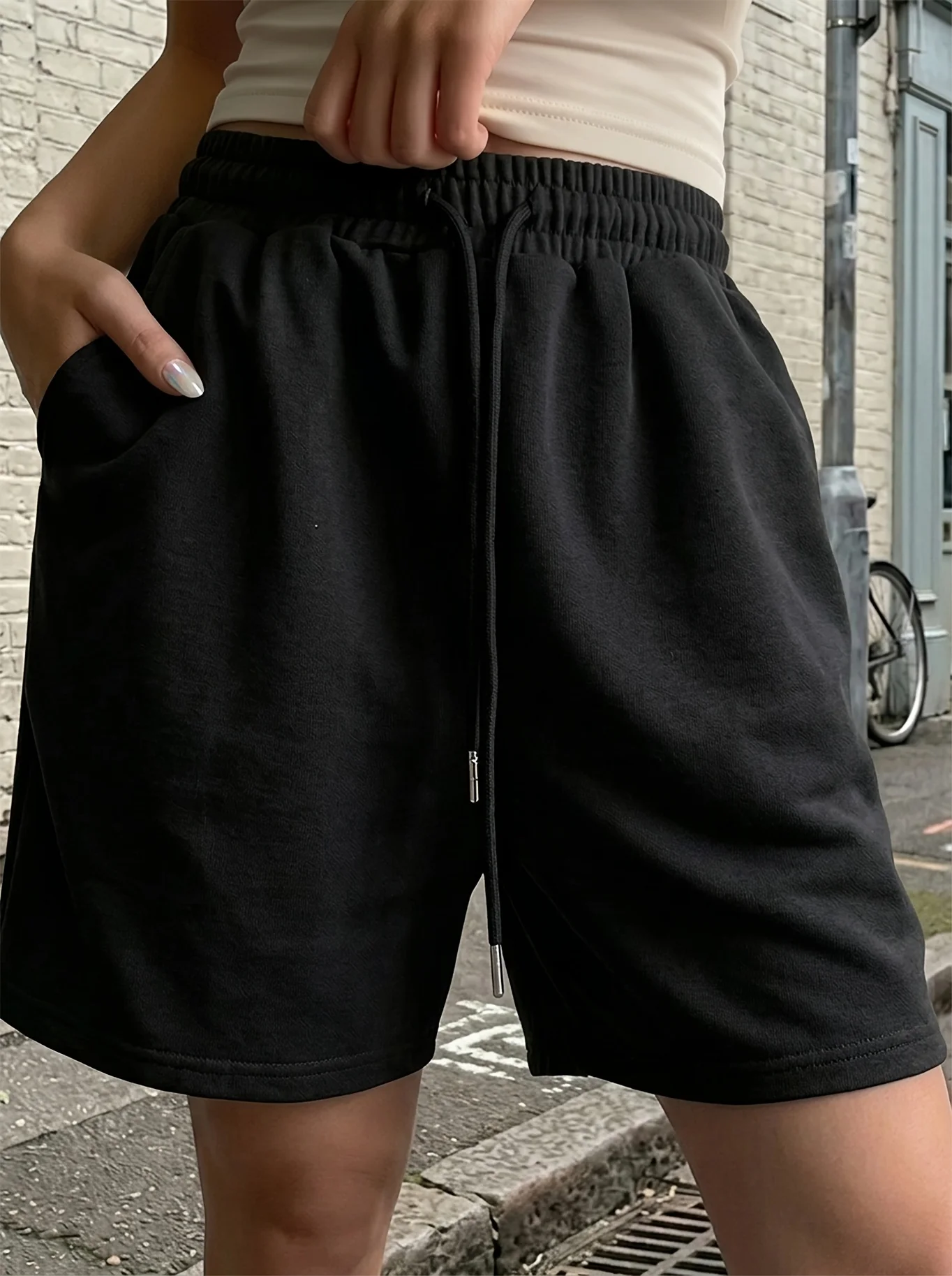 Shorts décontractés d'été pour femmes, couleur unie, taille élastique, évacuant la transpiration et respirants, adaptés au sport, à la course et au fitness