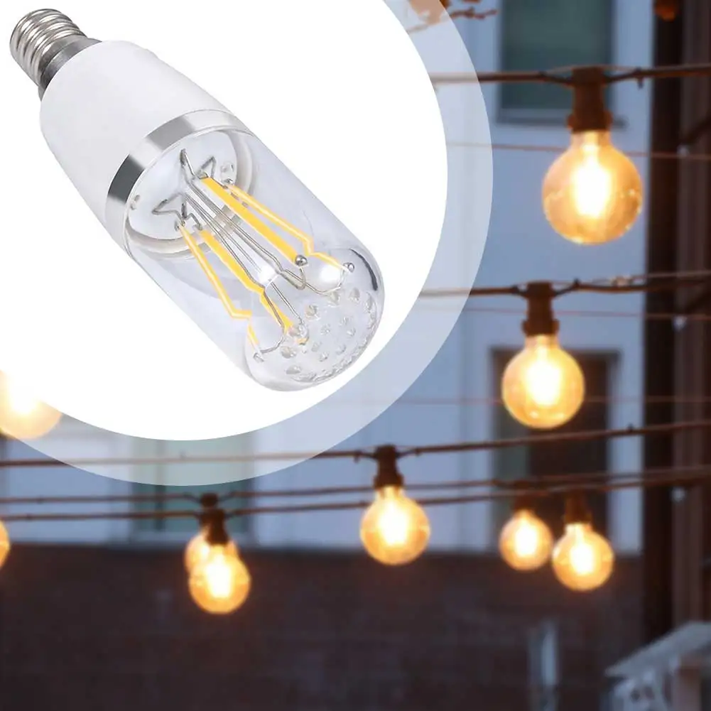 E14 Filament Led Lamp Vintage Style Energy Saving 12V Warm White 4W Candelabra Light Bulbs for Wall Sconce Fixtures