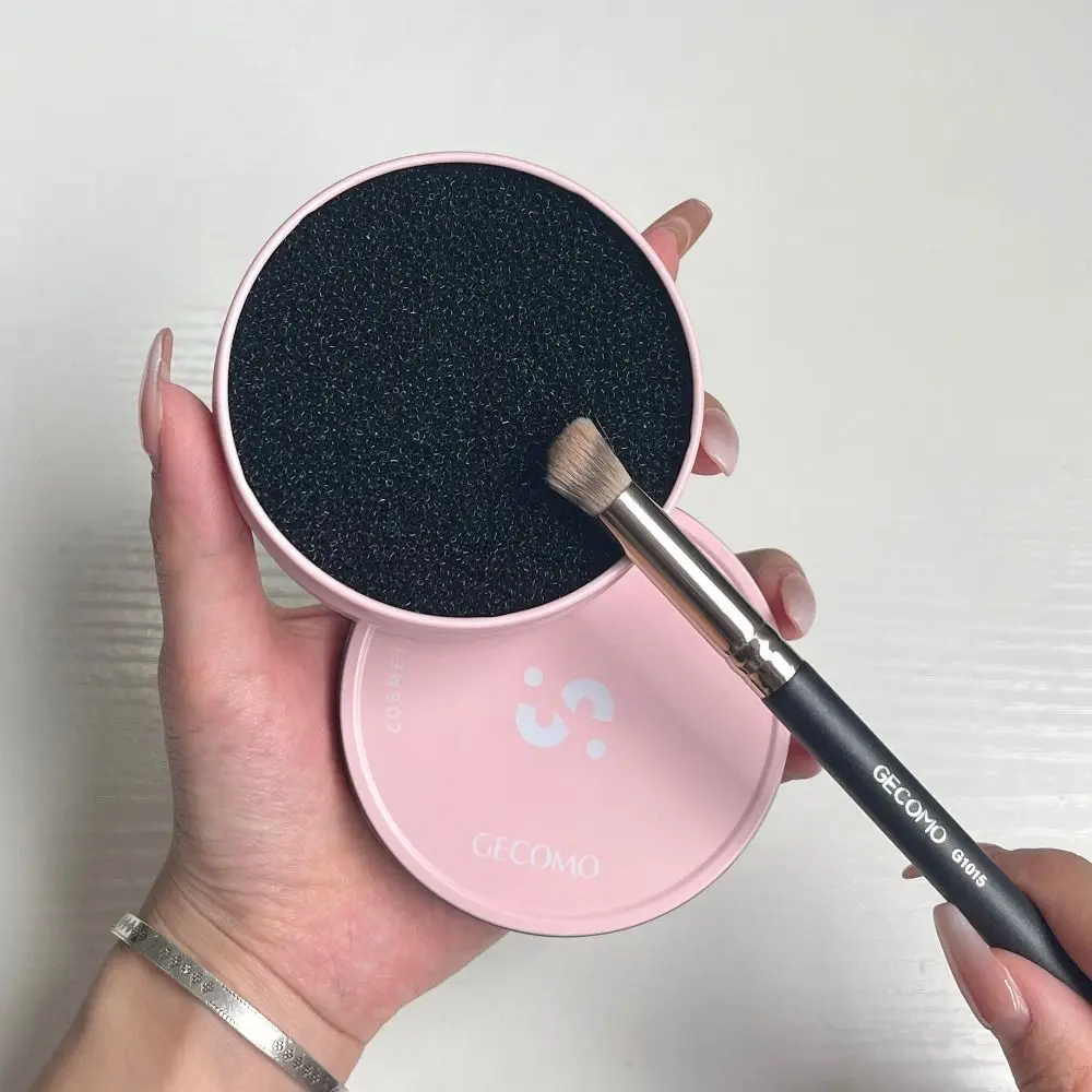 Limpiador de brochas de maquillaje suave, herramienta de limpieza de brochas de maquillaje ligera y duradera, limpieza en seco, caja de limpieza de brochas de maquillaje portátil para niña