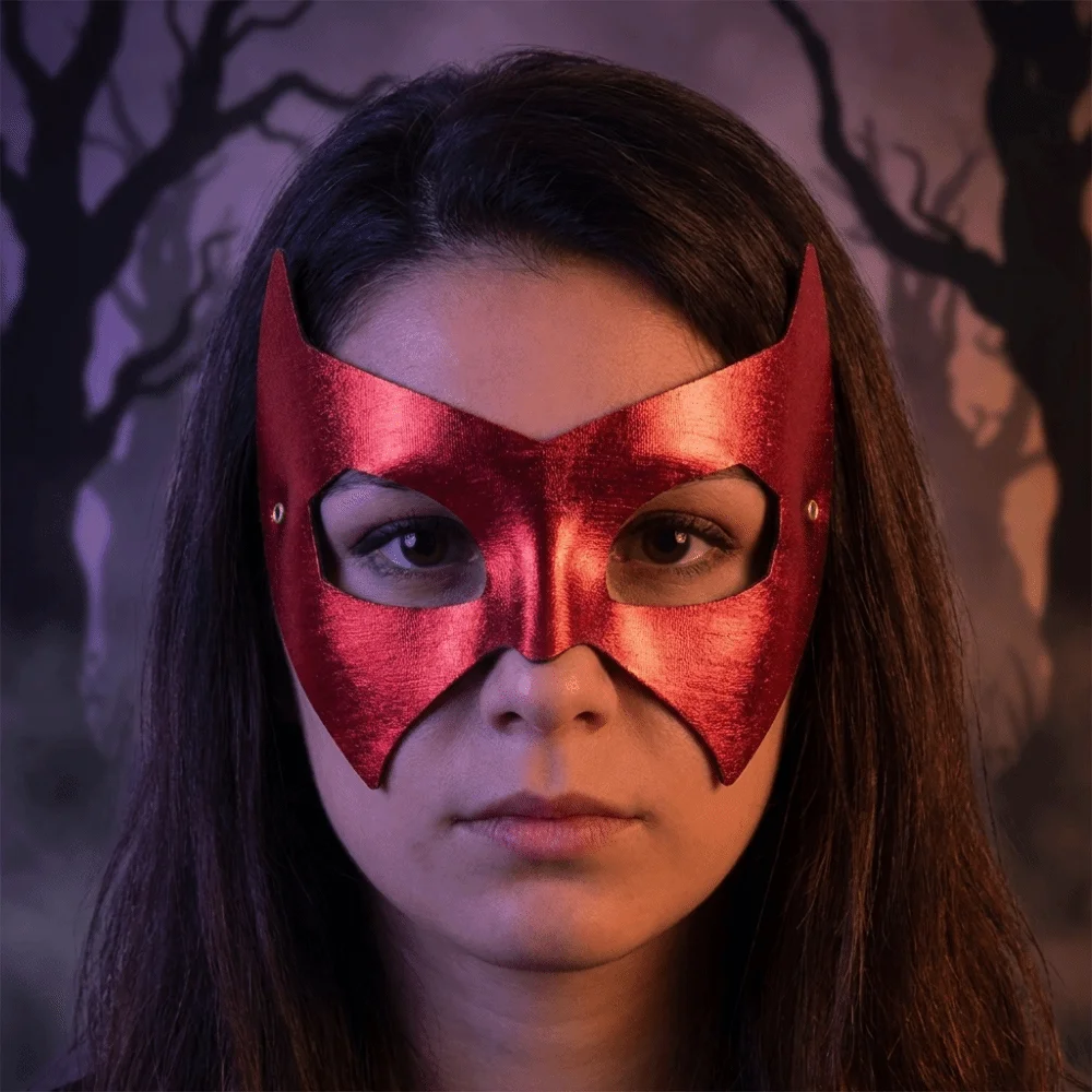 Party Prop Masquerade Half Face Mask Handsome Gothic Style Venice Mask Adjustable Punk Bat Eye Mask Role Play