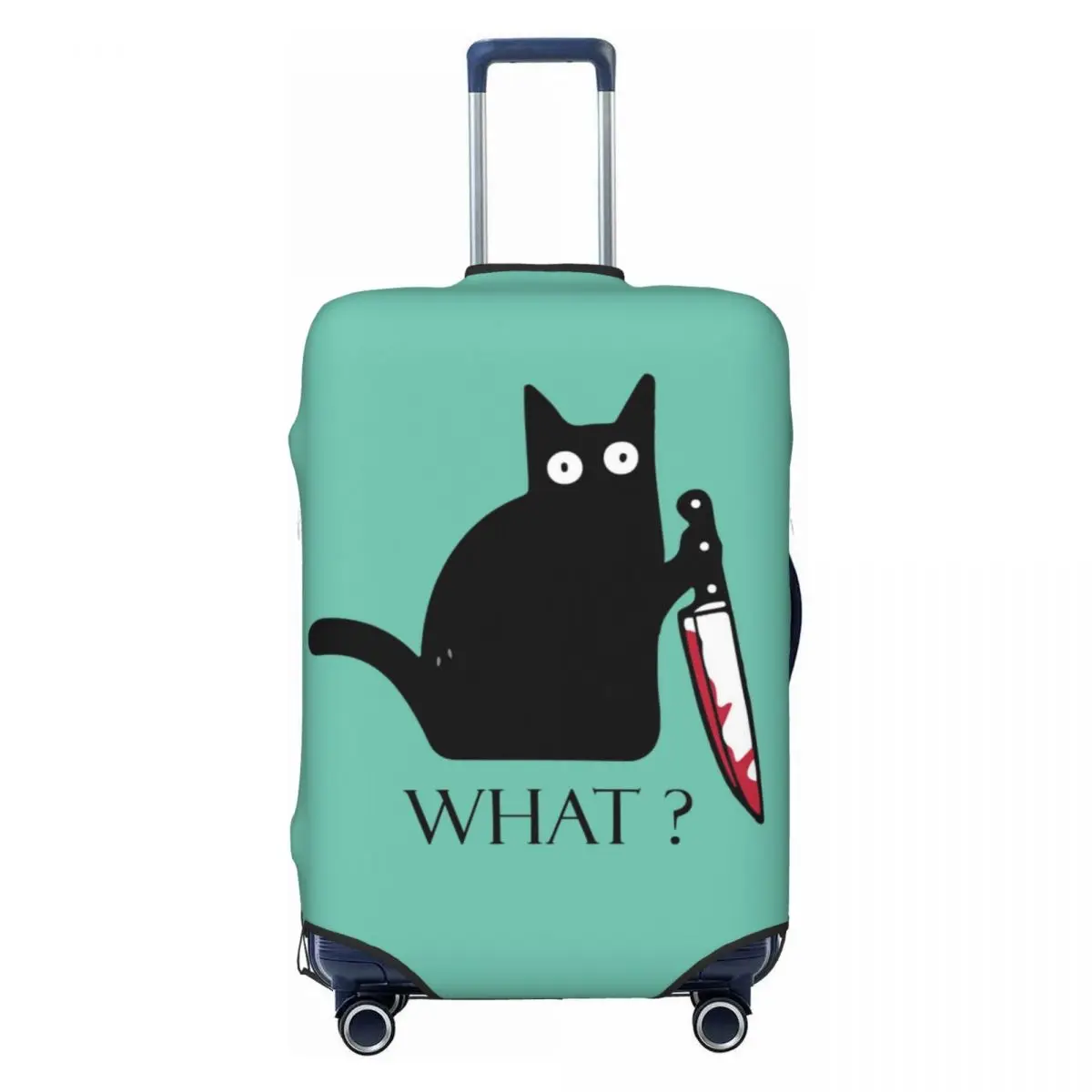 What Cat Funny Suitcase Cover Murderous Animal Cartoon Cute Elastic Travel Protector Luggage Accesories Flight