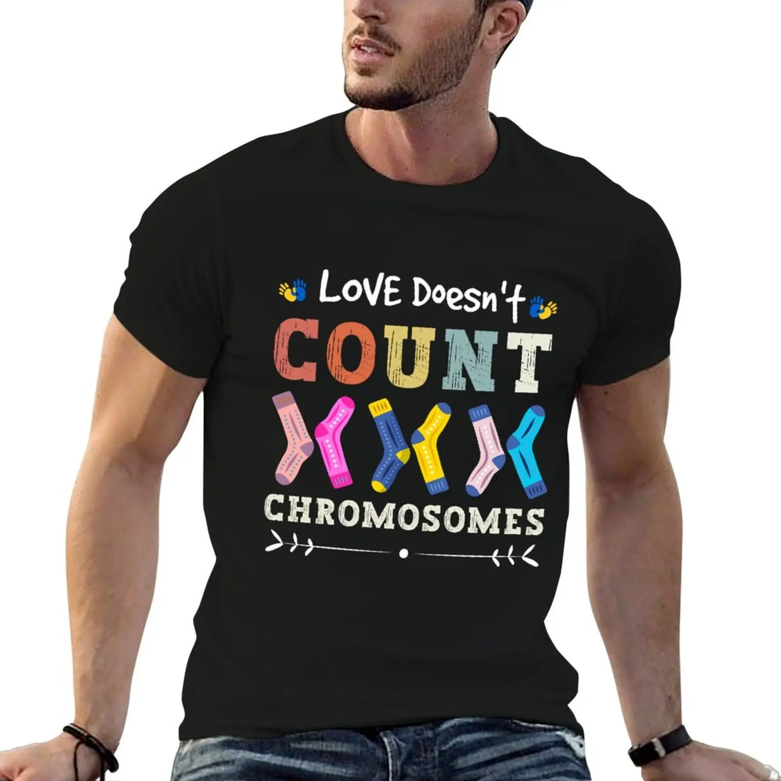 

Love Doesn_t Count Chromosomes World Down Syndrome Day T-Shirt t shirts for man graphic funny T-Shirt