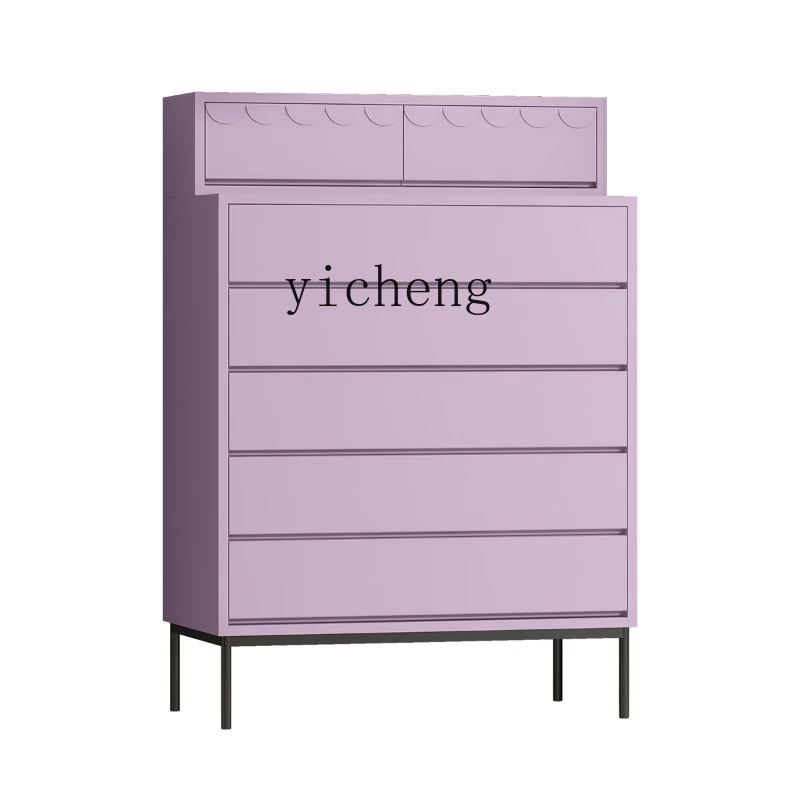 XL Taro Purple Chest of Drawers Corner Curio Cabinet Color Art Storage Cabinet Hallway Cabinet