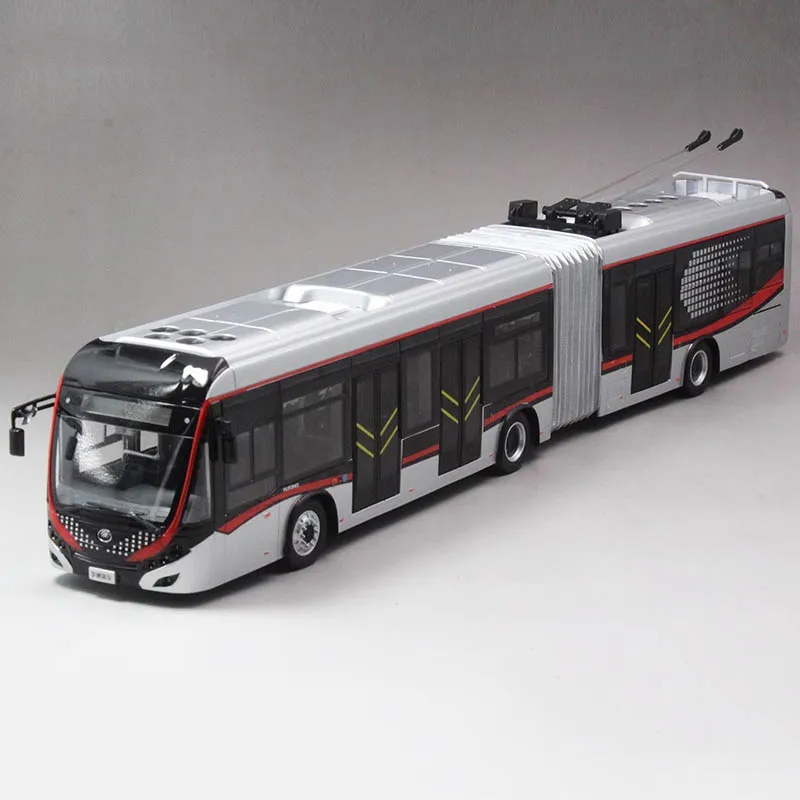 1/42 Bus Model ZK5180A Dual Source Trolleybus Medium Volume Shanghai Public Transport Bus Model Collectible Toy