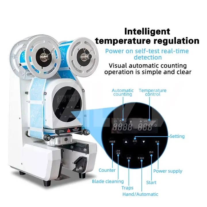 자동 밀봉 기능이 있는 컵 밀봉기 휴대용 버블티 플라스틱