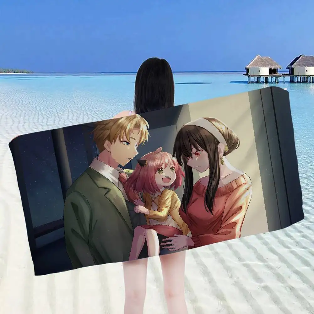 Cute S-SPY FAMILY Anime A-Anya Beach Towel Bath Towels for Girl Microfiber Quick Dry Custom Sand Free Beach Yoga Spa Gym Pool