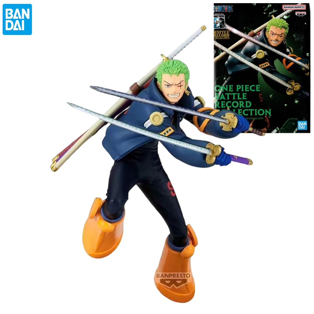 

Original Bandai One Piece Battle Record Collection Roronoa Zoro Anime Figure Ornaments Figures Model Toys Birthday Gift 16Cm