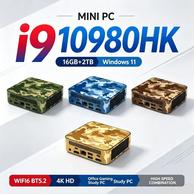 Core I9‑10980HK High‑Speed Compact Mini PC 16GB RAM 1TB‑2TB SSD Windows 11 WiFi6 BT5.2 Mini Host For Office Game Home Daily Use