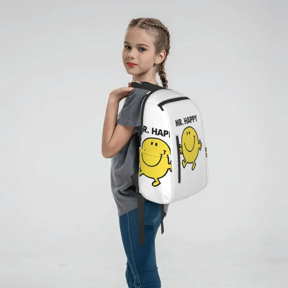 Mr. Men Cute Little Miss Popular Backpack Daypack Children BookBag School Bag Shoulder Bags for Men Women