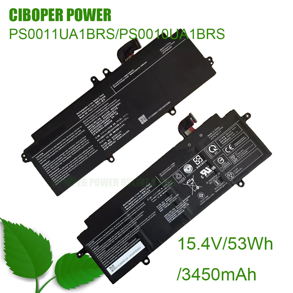 CP Laptop Battery PS0011UA1BRS PS0010UA1BRS 15.4V/3450mAh/53Wh For Dynabook Portege X30L Notebook