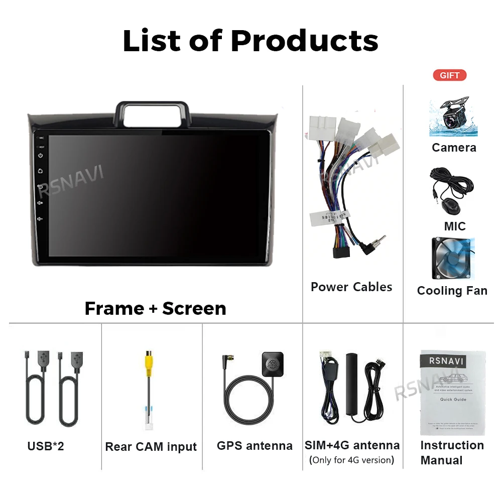 Plug and Play Android 16 Auto Stereo BT WIFI+4G 2 DIN Head Unit  Carplay For Toyota Corolla Axio 2 Fielder 3 E160 2012 - 2021