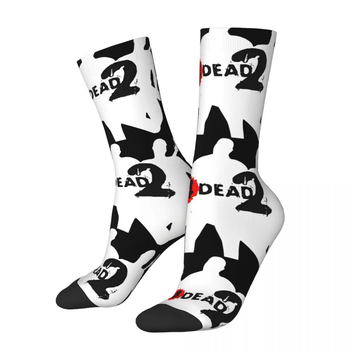 Funny Crazy compression Logo Sock for Men Hip Hop Harajuku L-Left 4 Dead Happy Seamless Pattern Printed Boys Crew Sock Casual