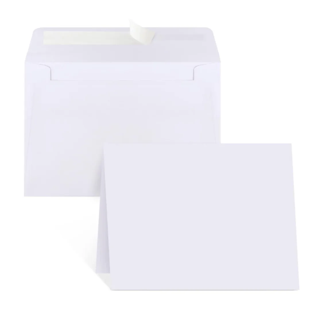

50Pcs Blank White Self Seal Envelopes Thick Paper for Wedding Invitations Holiday Cards Mailing Money Envelopes