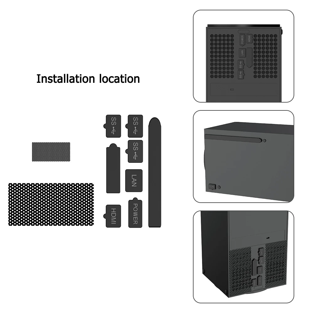 Funda protectora de silicona antipolvo para consola Xbox Series X/S, Protector de filtro de malla, Protector antipolvo