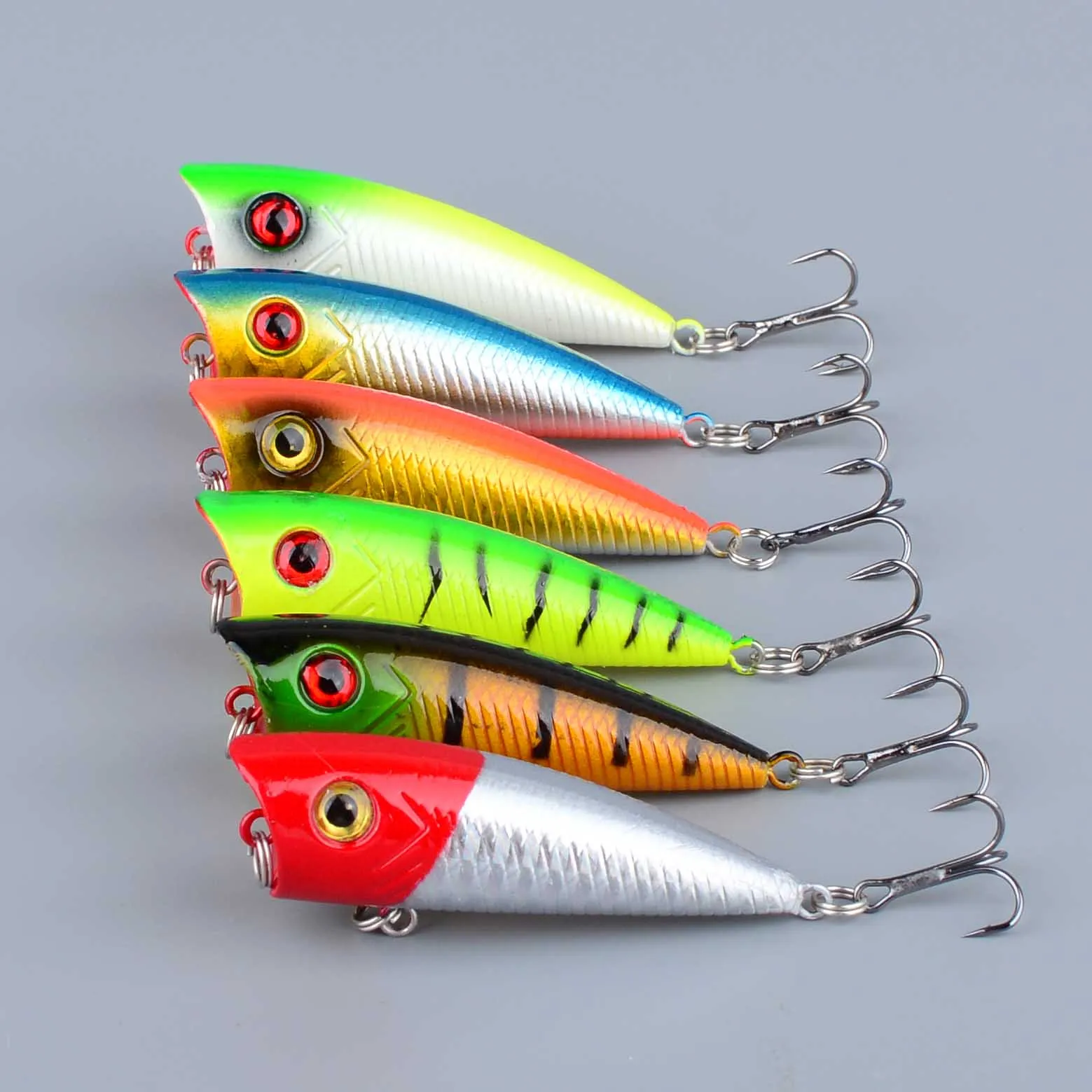 Señuelo popper de superficie para carpa con anzuelos triples - imagen 5