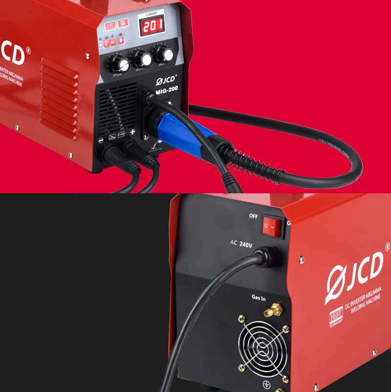 JCD DC Inverter MIG saldatore 220V IGBT MMA saldatrice 160/200 Amp saldatrice ad arco per principianti domestici leggero efficiente