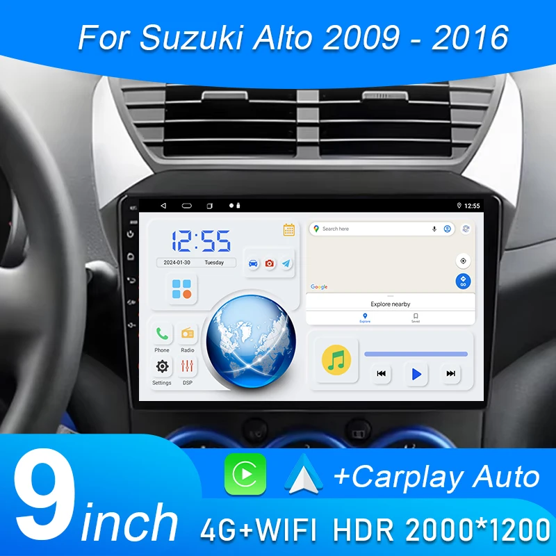 

Car Radio Android For Suzuki Alto 2009 2010 2011 2012 2013 2014 2015 2016 Multimedia Stereo No 2din CarPlay GPS Navigation Video