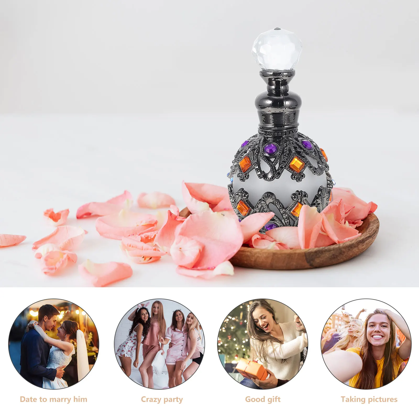 

Glass Perfume Bottle Empty Essential Oil Container Travel Size Leakproof Fine Mist Spray For Fragrance Blending
