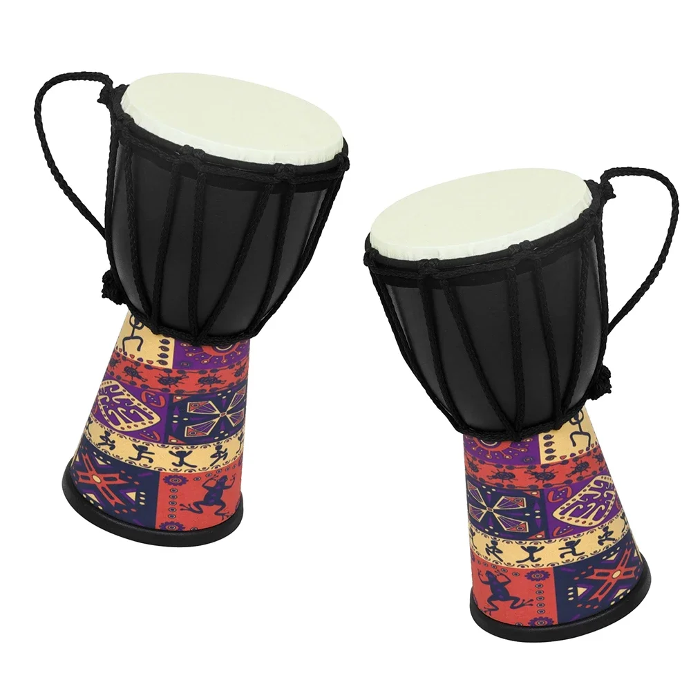 

African Drum 4 Inch for Kid Portable ABS African Drum Chamber Professional Djembe Hand Drum Percussion Musical Instrument