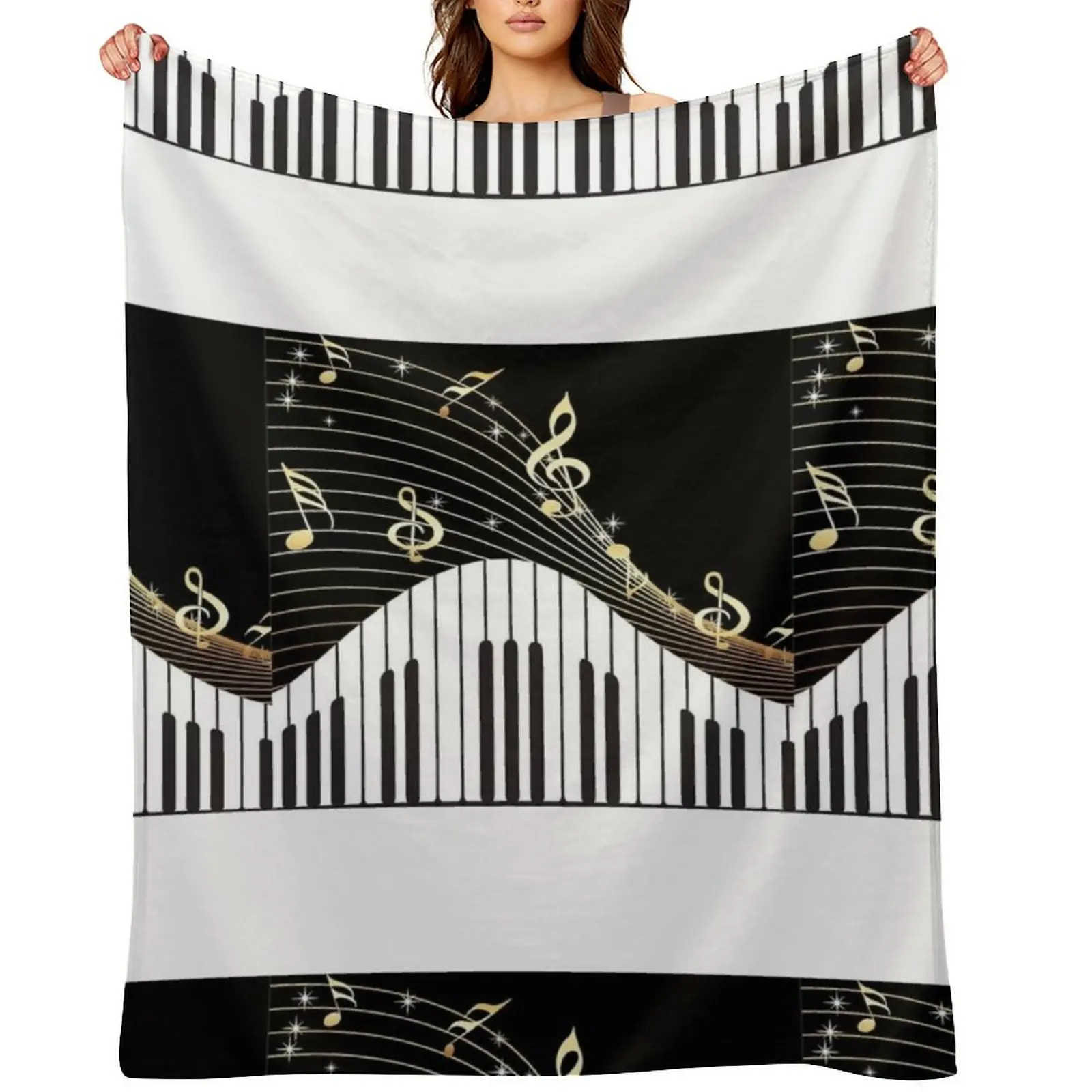 

Piano keys Throw Blanket Camping for babies Sofa Picnic Blankets
