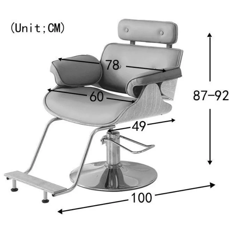 快適なオーガナイザー理髪椅子 ファッショナブルな美容 モダンなアームチェア理髪椅子 人間工学に基づいたデザイン カッパーストール家具