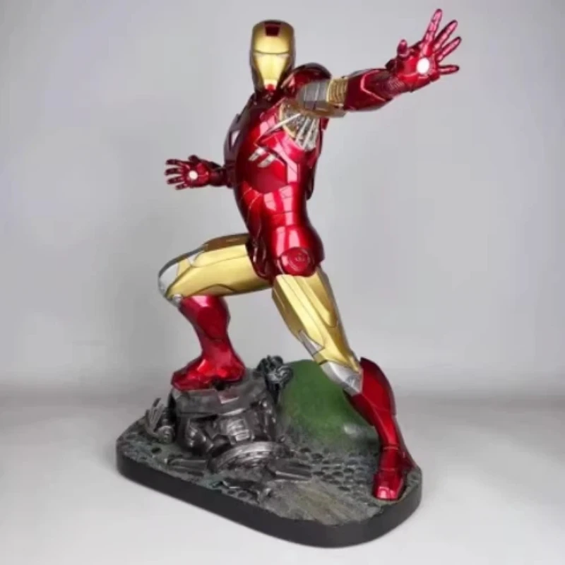 

48 см Фигурка Железного Человека Marvel Avengers Iron Man Mk6, большая светящаяся аниме-фигурка, модель GK из ПВХ, украшение, подарок на день рождения для парня