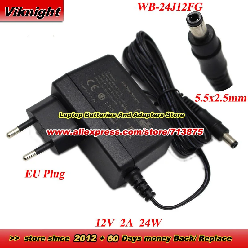 WB-24J12FG AC Adapter 12V 2A 24W 30-132-101819B Power Supply With 5.5x2.5mm tip Power Adapter for WB-24J12FG Charger
