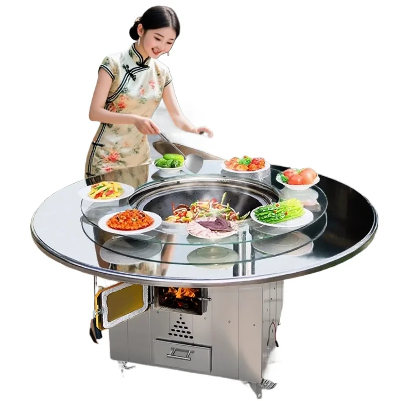 Estufa de leña Rural para el hogar, estufa especial de leña y pavo, olla de hierro, estufa para estofado, mesa, olla móvil para exteriores, patio