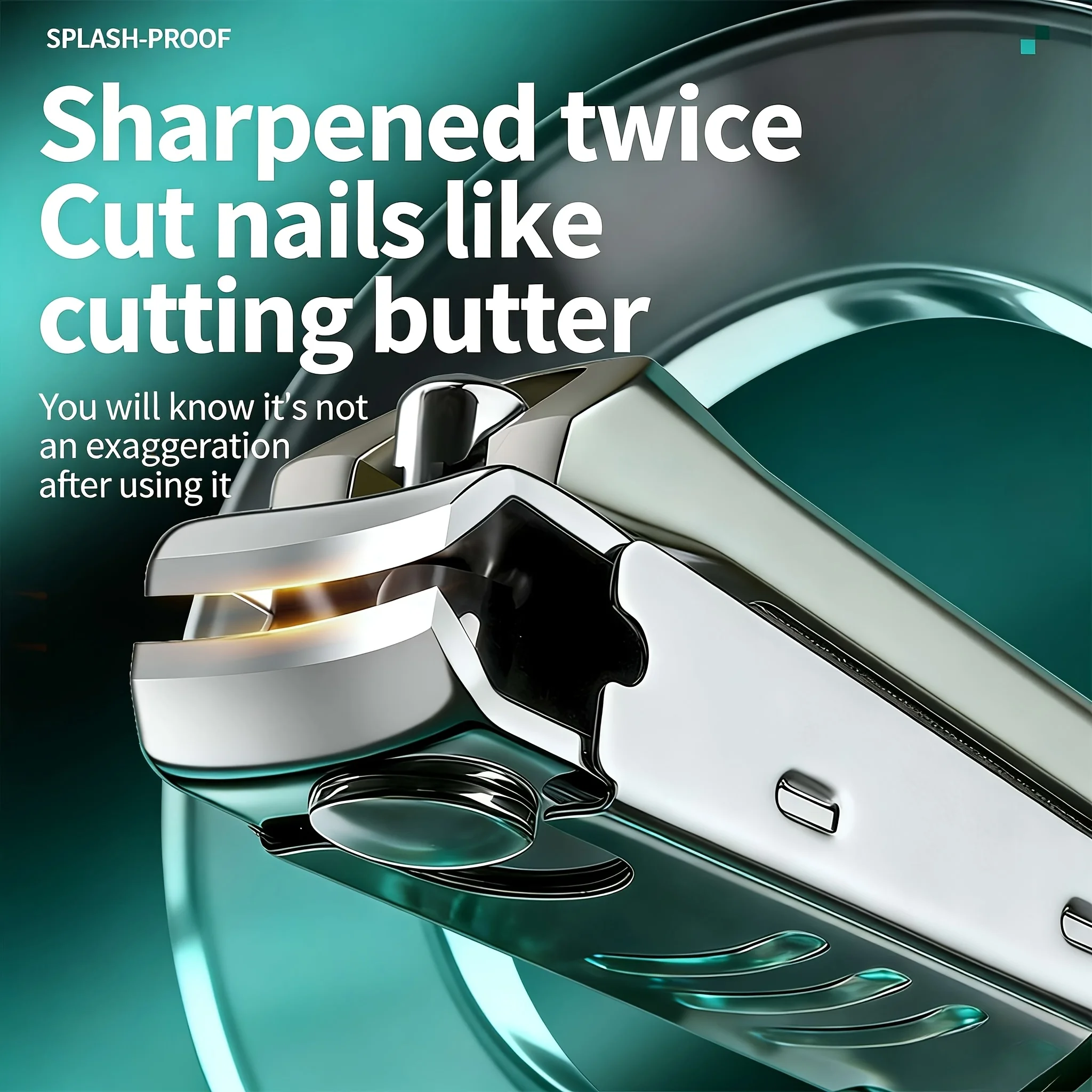 Anti-Splash Nail Clipper for Thick Toenails & Fingernails Curved Blade Wide Mouth Design Splash-Proof Ergonomic Handle