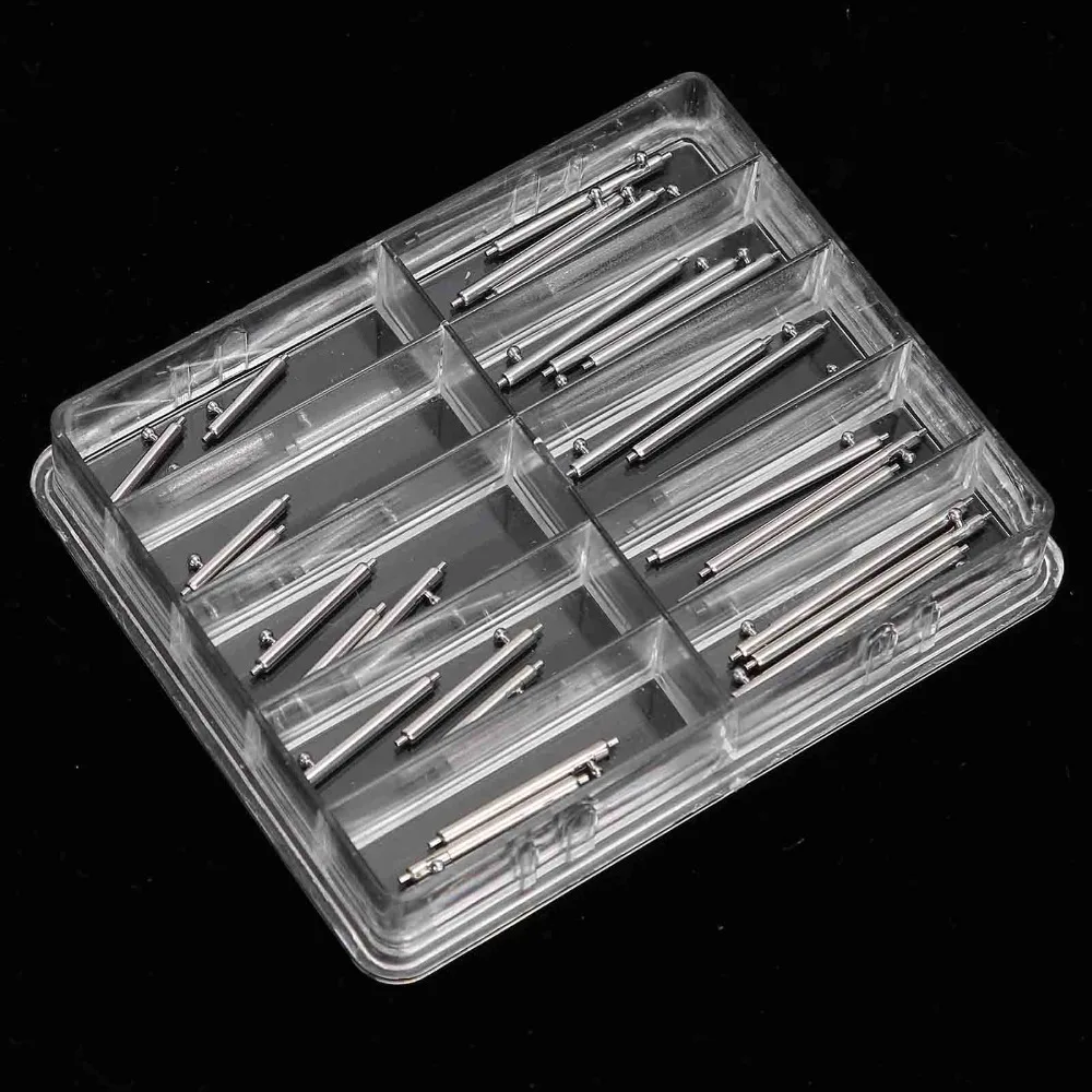 Easy Silver Spring Bar Set Stainless Steel Multiple Sizes Watch Strap Pins Watchband Spring Bar Link Replacement