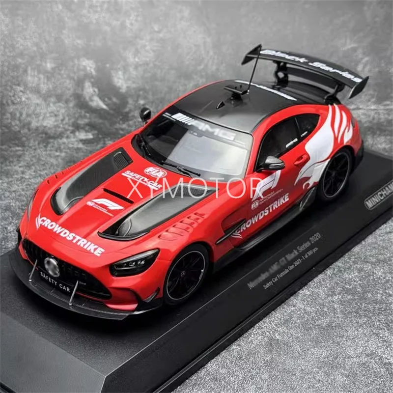 

MINICHAMPS 1/18 для Mercedes Benz AMG GT черная серия, безопасный автомобиль, литый под давлением, модель автомобиля, красные игрушки, подарки, дисплей