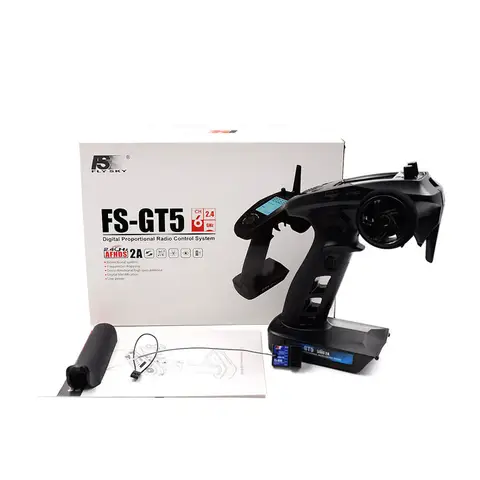 FlySky FS-GT5 FS GT5 2.4G 6CH RC Radio Transmitter with FS-BS6 6CH Receiver for RC Vehicles Crawler Car Boats Tank Toy Racing