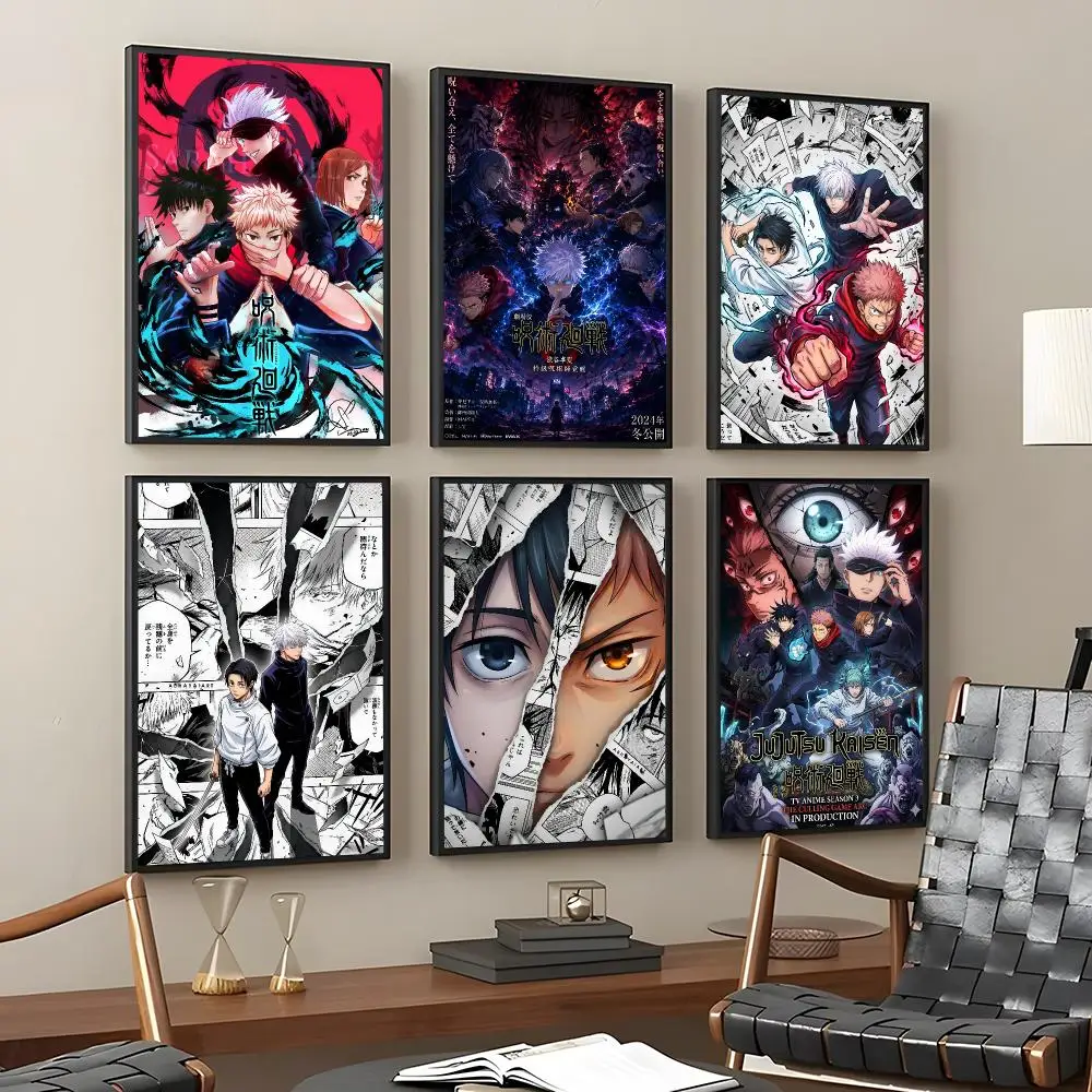 J-Jujutsu Kaisen Yuta Okkotsu Painting Calligraphy HD Art Wall Room Decor Home Waterproof Home Living Bar Decorative Paintings