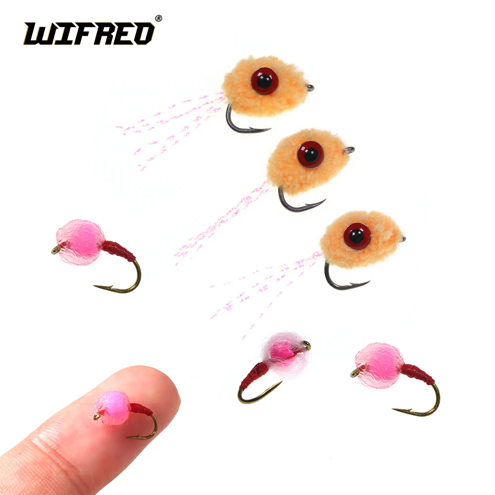 Wifreo Dumbbell/Wolfraam Beadhead Ei Vlieg Zalm Vis Kuit Snel Zinken Natte Vlieg Voor Forel Bas Steelhead Vissen Lokaas