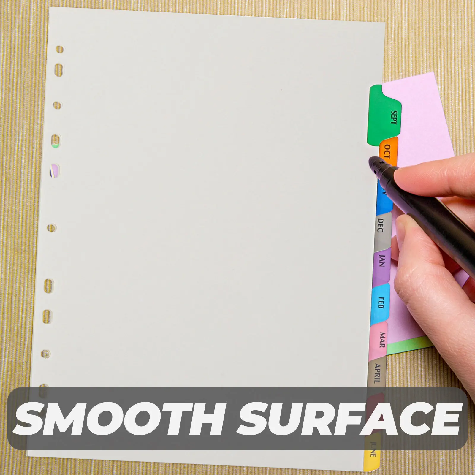 

12 Sheets Binder Dividers Tabs Notebook Detachable A4 Page Markers Index Dividers for Filing Reports Presentations