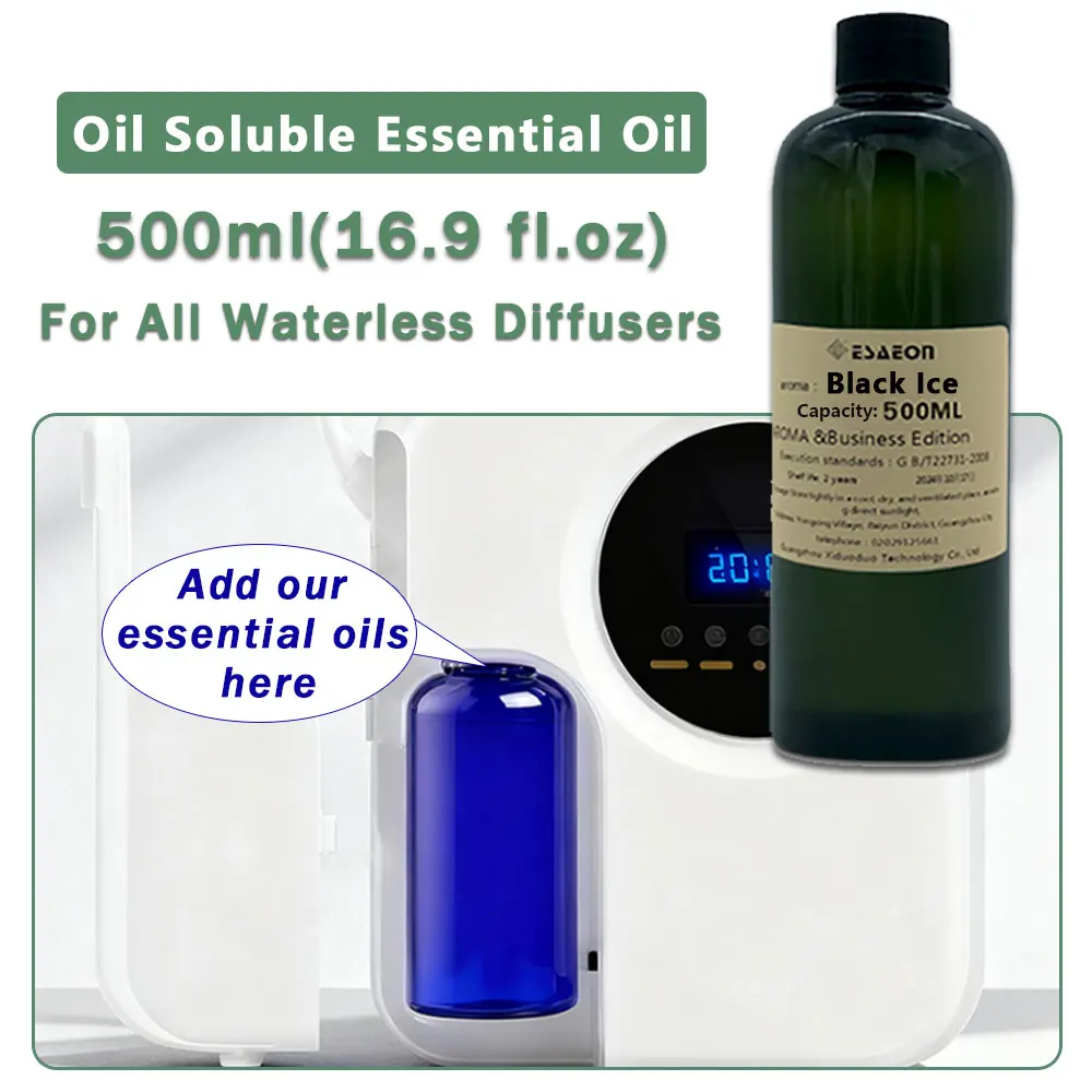 ESAEON Aroma Machine Oils - Essential Oil For Two-Fluid Diffusion Machine Supplement Solution, Black lce - 500ML (16.9 fl.oz)