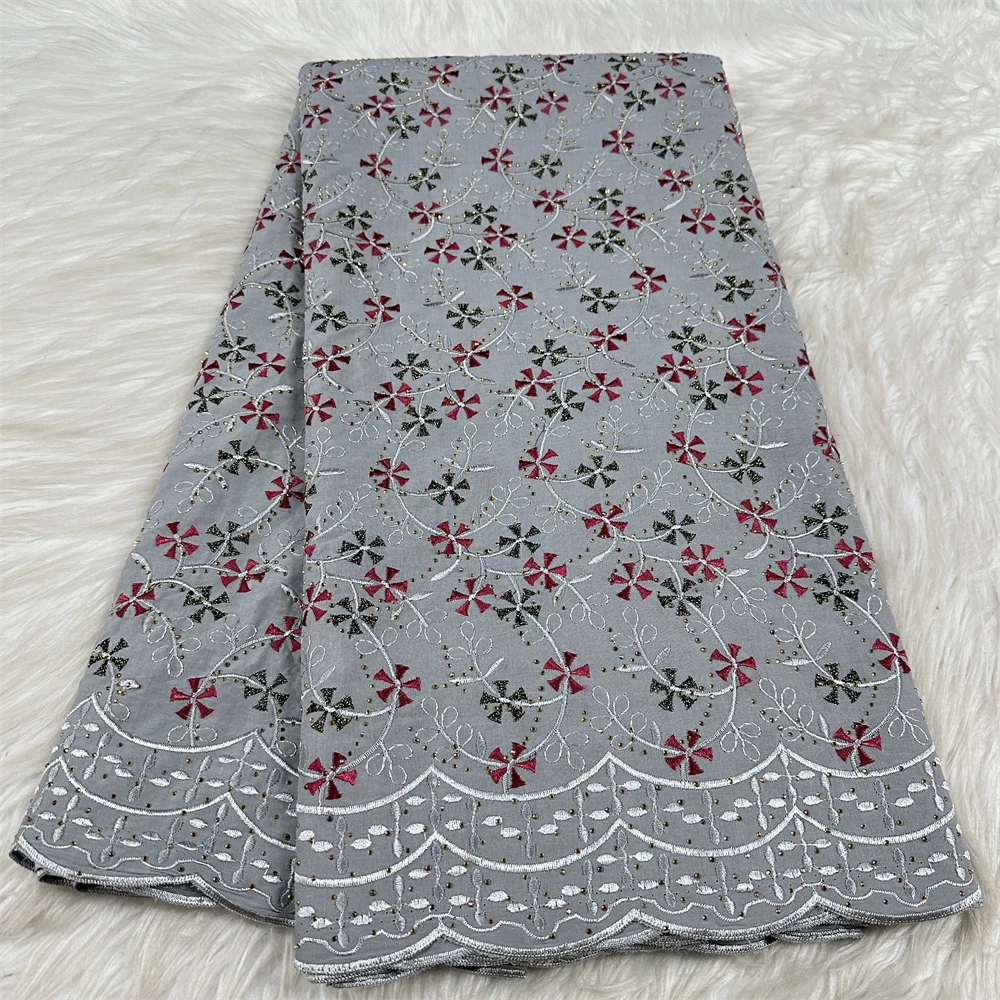 African Cotton Swiss Voile Lace Fabric latest lace fabric high quality 2025 nigerian lace fabrics for Women Party Material