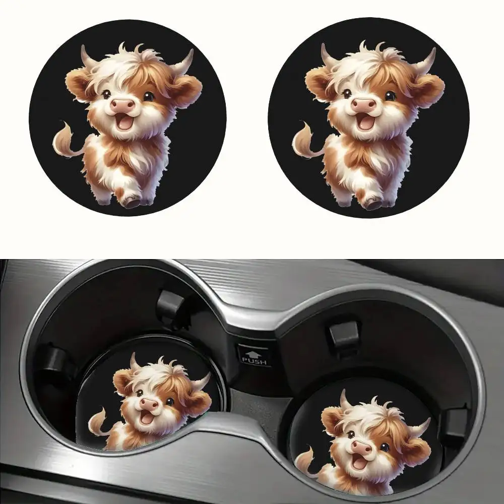 Custom Design EVA Car Cup Coasters 2pcs. Unisex Vehicle Interior Decor Holiday Gifts For Friends And Family.