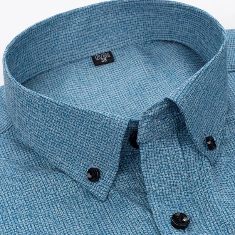 Men's Ice Silk Viscose Materia Short Sleeve Shirts Without Pocket  Classic Business Casual Shirt Standard Fit r Button Shirts