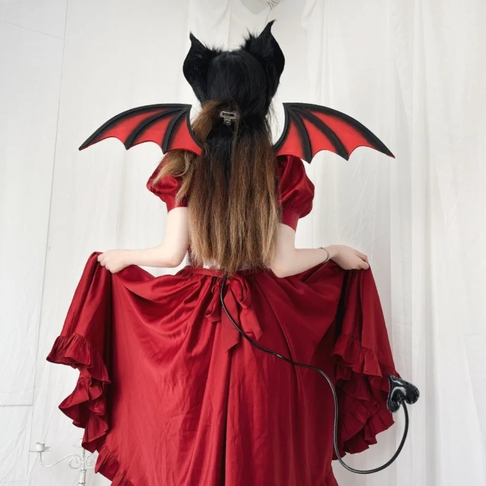 Casual Bentable Halloween Costume Cosplay Props Furry 3D Bat Wings DIY Transparent Belt Bat-like Ears Hallowmas