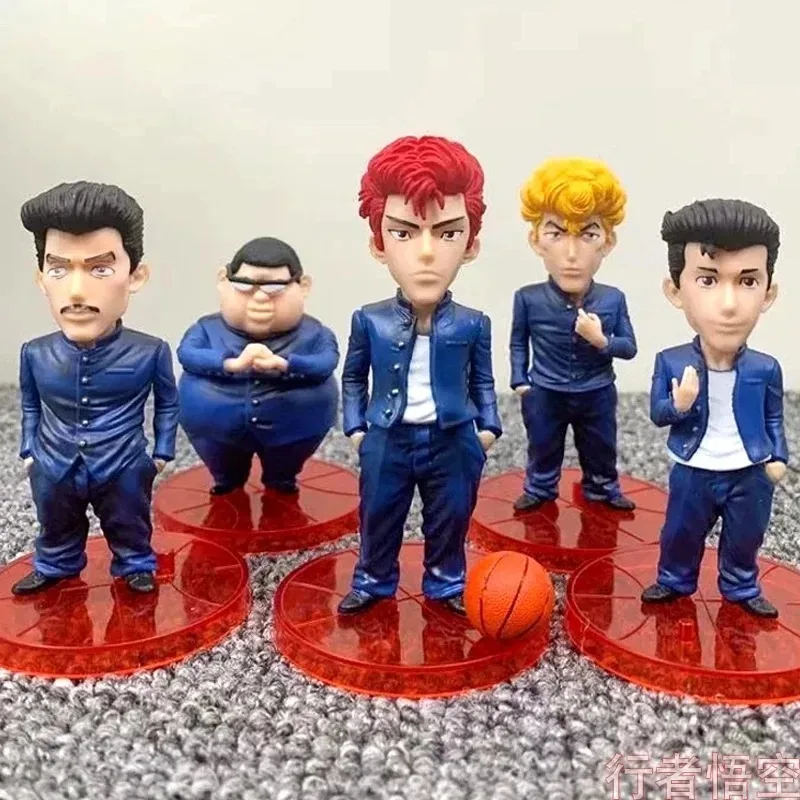 5pcs/set SLAM DUNK PVC Anime Figure Sakuragi's Gang Figure Sakuragi Hanamichi Kaede Rukawa Action Figure Collectible Model Toys