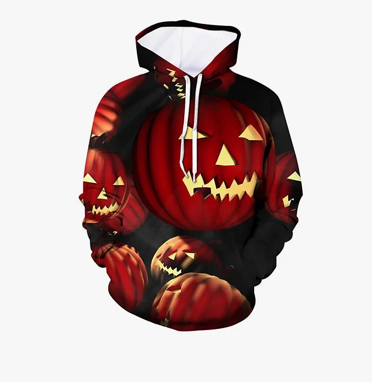

Halloween pumpkin head elements 2024 autumn and winter popular adult hoodie 3D printing personalized casual trend fashion top