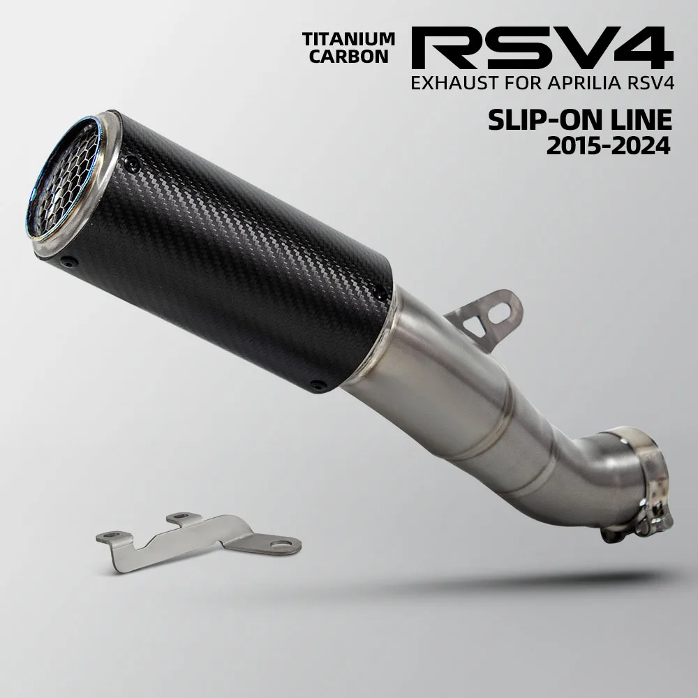 For Aprilia RSV4 2015-2024 Motorcycle Exhaust Modify Escape Titanium Carbon Slip on Line Project Muffler Racing Kit Tail Pipe