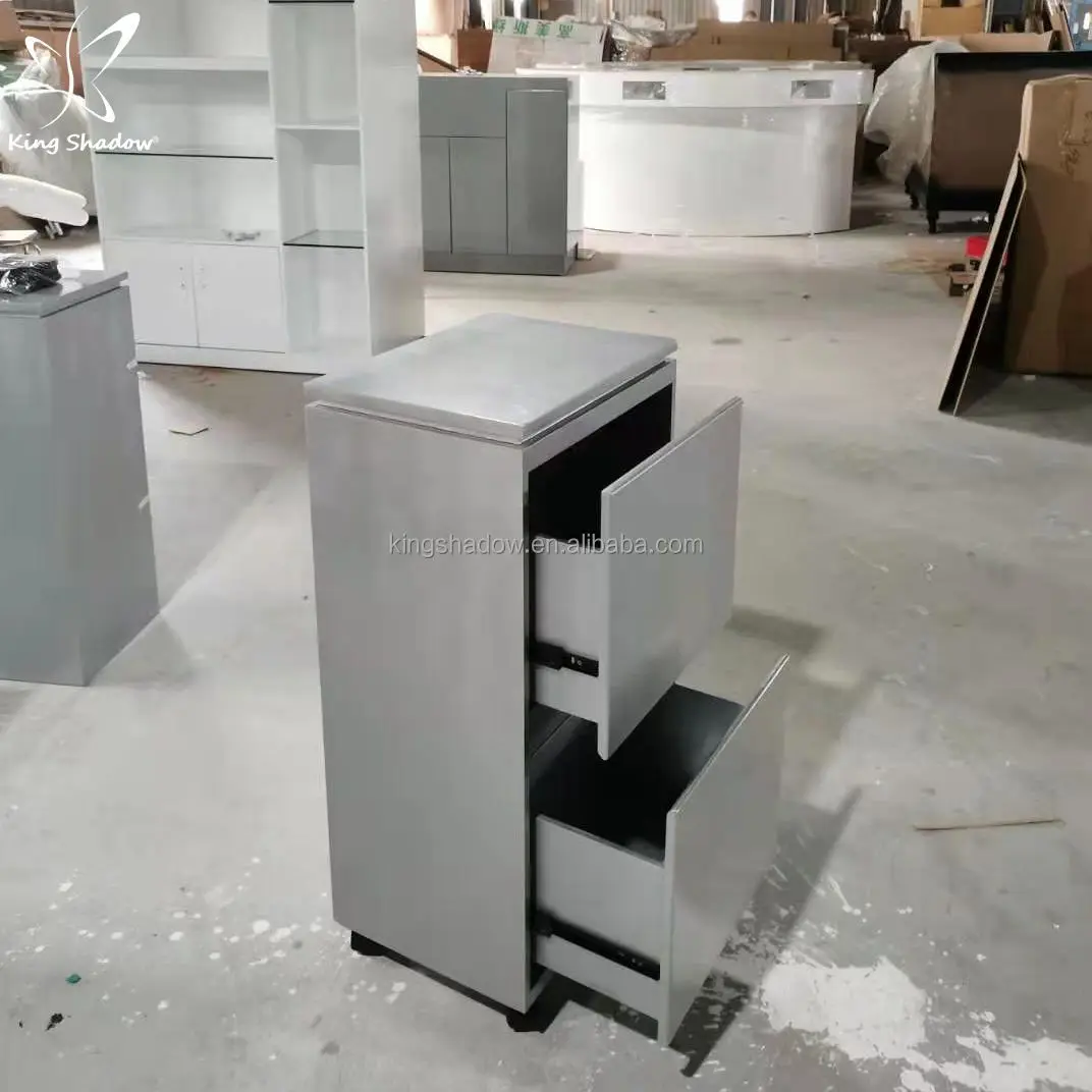 Silver Styling Station Cabinet Salon Trolley Salon Furniture