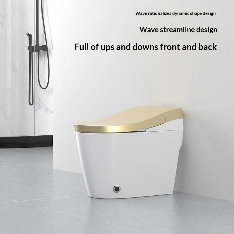 Toilet,Luxury Gold Smart Toilet With Heated Seat, Auto Flush & Bidet,S-trap Floor Mounted,Modern Design,Factory Price