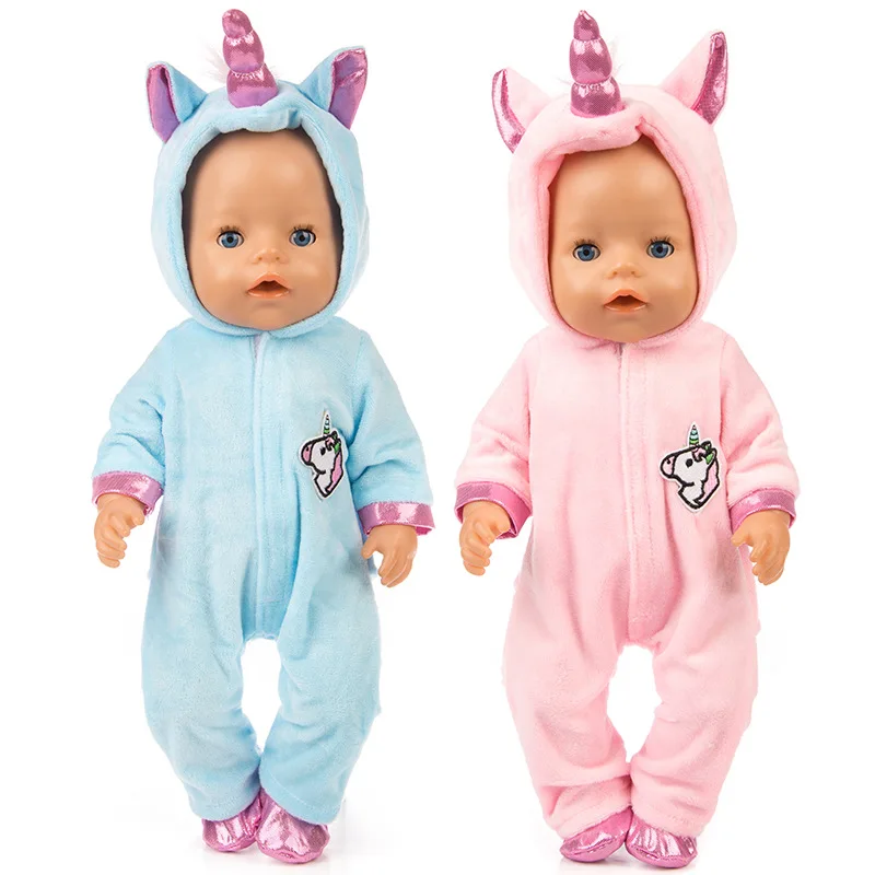 

Dolls Conjoined Pajamas Suit and Shoes For 18 inch 43cm Baby Doll Cute Rompers Doll Clothes Accessory Our Generation Doll