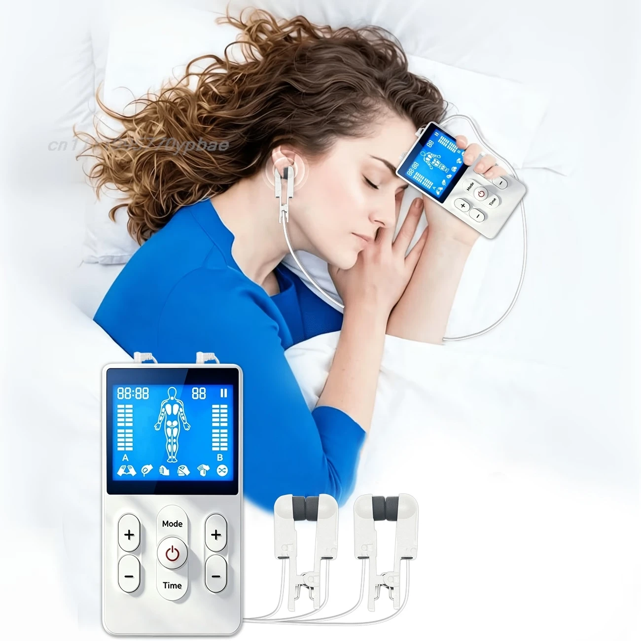 Smart EMS Ear-Clip Sleep Aid Device - Microcurrent Insomnia Relief & Anxiety Therapy - Portable Rechargeable Health Care Tool