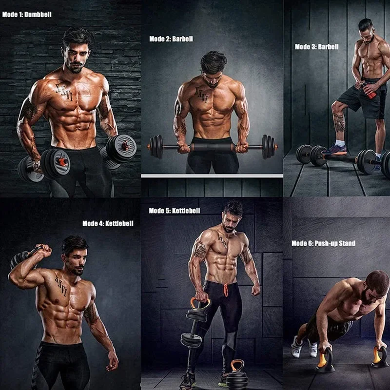 Combination Adjustable Cast Iron Dumbbell Barbell Push up Stand Set Fitness Gym Equipment Trade Dumbbell Kit Hot Pick