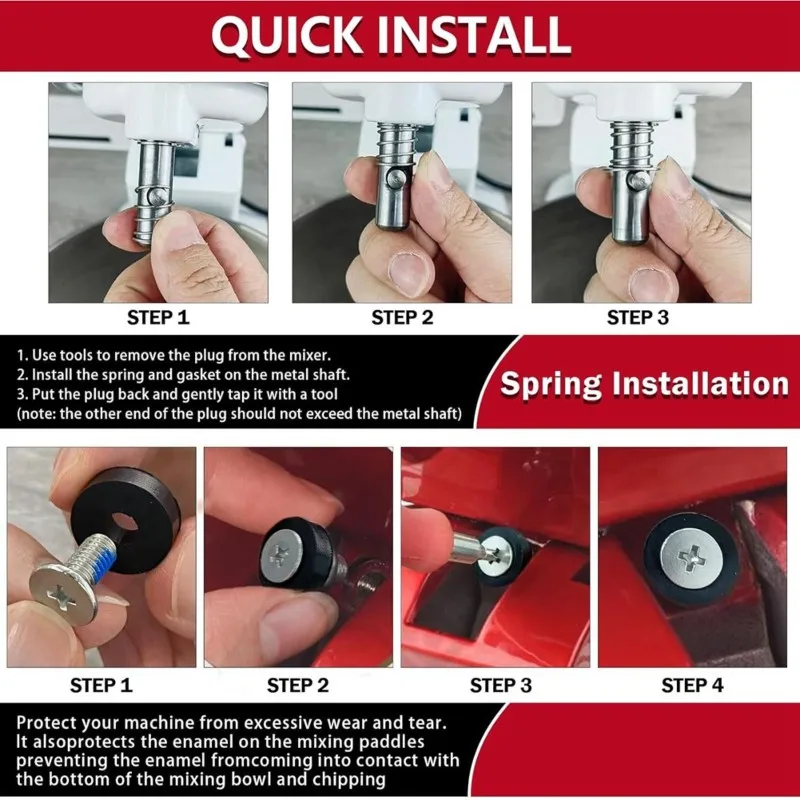 Original Standard Essential Mixer Accessories-Spring And Washer Replacement Set For Kitchenaid Tilt-Head Stand Mixers