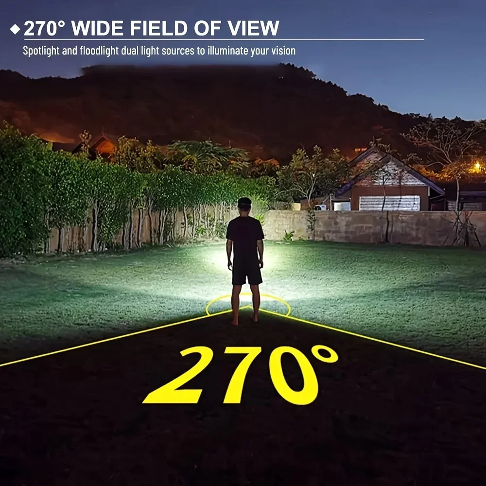 مستشعر حركة ذكي كشافات أمامية خفيفة الوزن LED + COB مصباح أمامي USB قابل لإعادة الشحن مصباح أمامي مقاوم للماء